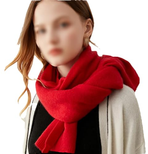 Neue Kaschmir 170 * 45 Frauen im Frühling, Herbst und Winter, weiche warme Nadel Strickschal, Rot (Big Red), Einheitsgröße