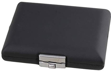 Yibuy PU Leder Fagott Reed Box für 3 Blätter schützen vor Feuchtigkeit schwarz