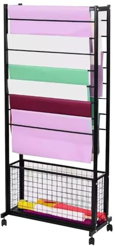 Schalhalter Gürtelhalter Krawattenhalter 59 Zoll Hoch Regal Zur Aufbewahrung Von Bändern, Freistehend Schlank Organizer Für Bänder/ Krawattenschal-Halter, Mit Rollenden Rädern, Für Zuhause/ Bastelzimm