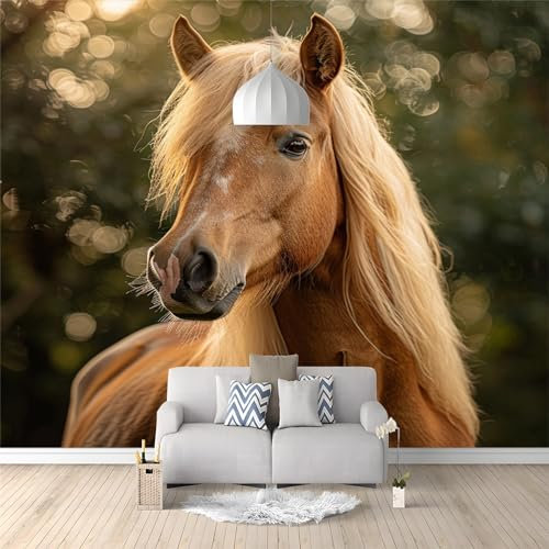 Benutzerdefinierte 3D-Tapete Großes Wandbild Tiere Finnisches Pferd Cafe Restaurant Thema Hotel Hintergrund Wandbild Tapete 250 (B) x 175 (H) cm
