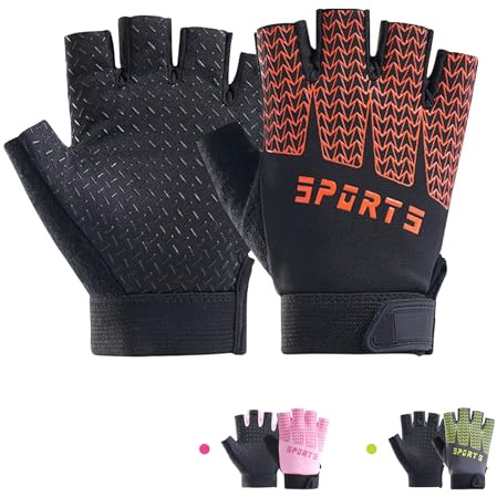 CubePlug Guanti da ciclismo antiscivolo per ragazzi e ragazze, con palmo imbottito, per bambini, unisex, ideali per equitazione, MTB, bicicletta, sport, escursionismo, arrampicata e palestra