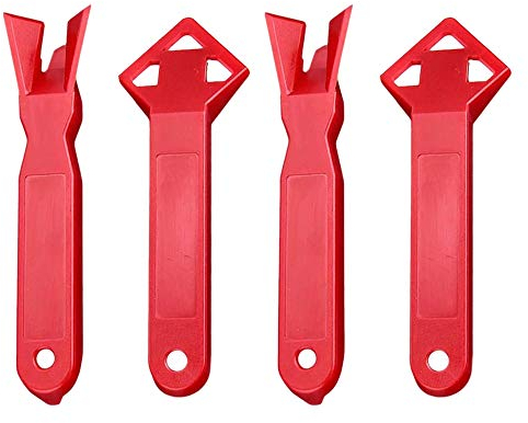 Junterone - Rascador de esquina para esquina, 4 piezas, espátula de pegamento de vidrio, raspador de ángulo para eliminar el pegamento residual, herramienta de costura