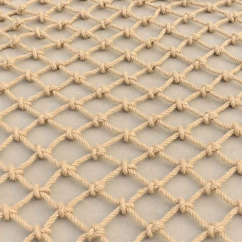 Sicherheitsnetz Hanfseilnetz Indoor Und Outdoor Kletternetz 1x1m - 6x10m Mehrere Größen Treppen Schutznetz Frachtnetz Dekoratives Seilnetz Rausfallschutz Hochbett Schutznetto Katzennetz(1x1m)
