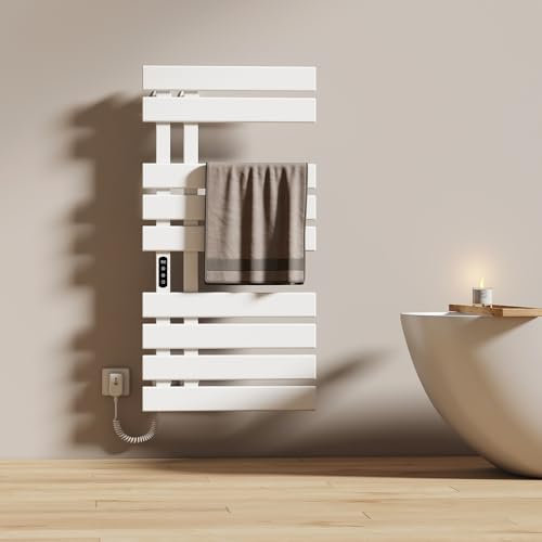 EMKE Secatoallas Eléctrico de baño 1000 x 500 mm, Toallero eléctrico, Blanco 320W,Control de Temperatura Inteligente