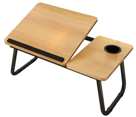 Bärbart laptopbord – justerbart sängskrivbord med vikbar design | kompakt laptopbord, vikbar soffbricka för frukost, perfekt lösning för soffa, soffa och golvarbete