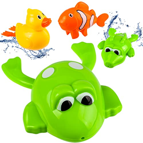 alles-meine.de GmbH 4 Stück Schwimmtiere/Wassertiere Verschiedene Tiere frei wählbar lustige Tiere - zum Aufziehen - Schwimmen im Wasser - Schwimmtier/aufziehen - für B..