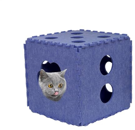 Katzenhöhle aus Filz, atmungsaktiv, gespleißt, Katzenversteck für den Innenbereich, waschbares Kratzbrett für Welpen und Kätzchen unter 5 - 10 kg