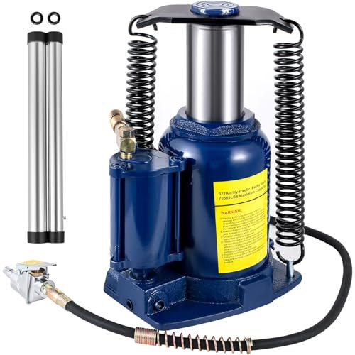 Langjiee Gato Hidráulico Neumático De Botella De 32 Toneladas/70550 Libras con Bomba Manual para Elevador De Reparación De Vehículos Recreativos Y Camiones De Alta Resistencia