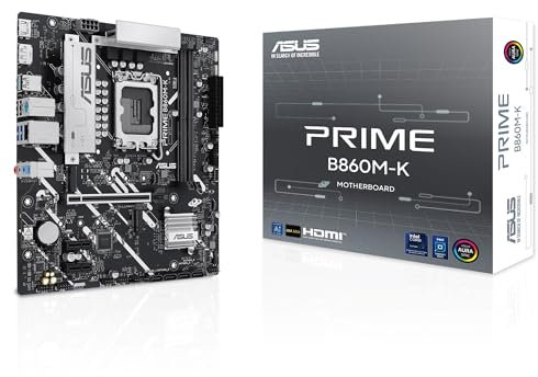 ASUS PRIME B860M-K Intel mATX motherboard, 6+1+1+1 Discrete MOS, DDR5, PCIe 4.0, 2xM.2 slots, Realtek 2.5Gb Ethernet, DisplayPort, HDMI,USB 10Gbps, front USB 5Gbps Type-C
