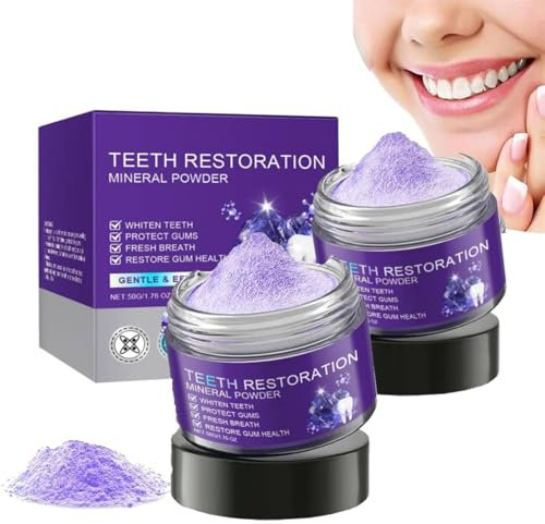2 Stück Oyikey Zahnrestaurations Mineralpuder, GarageLine Mineral Zahnpulver, Mineral Tooth Powder, Dental Restoration, Effektiv bei der Schützt das Zahnfleisch und erfrischt den Atem