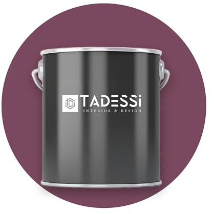 TADESSI Wall Select Wandfarbe Violett - Aubergine - abwaschbare Innenfarbe matt - Dispersionsfarbe - Geruchsarm und Lösemittelfrei - 5 Liter Gebinde
