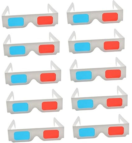 HOMOCONO Gafas 3d Anaglifo De Cartón 50 Unidades, Ligeras, Portátiles y Duraderas, Para Películas y Juegos 3d, Tamaño, Uso Familiar y Entretenimiento