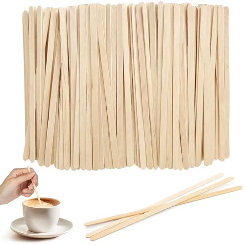 100 Stück Holz Kaffee Rührstäbchen 14 cm Lange Aus Holz Einweg Kaffeestäbchen Holzrührer für Tee Und Kaffee Milch Saft Holzstäbchen Zum Basteln