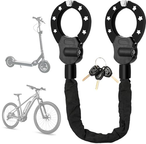 E Scooter Schloss 8mm, Handschellenschloss, Fahrradschlossmit Schlüssel, Hochsicherheits-Schlösser, Fahrrad Schloss Diebstahlsicher, 93cm, für E Scooter/Fahrräder/E-Bike/Motorrad/Kinderwagen