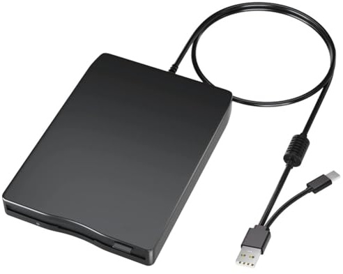 Pqahffowr Unità floppy USB lettore floppy doppia interfaccia lettore floppy esterno USB C per PC portatile desktop