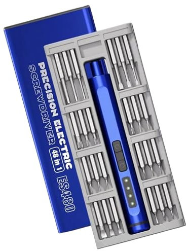 Set di cacciaviti manuali elettrici ricaricabili 24/48 in 1, strumento multifunzione con regolazione della coppia e regolazione della coppia di illuminazione a LED