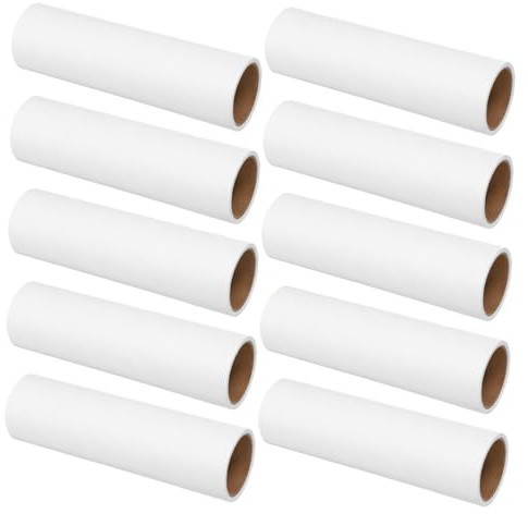 Recambios de Rodillo Quitapelusas 10 Rollos 38mm Papel Blanco | 50 Hojas por Rollo, Adhesivo Extra Fuerte, Reemplazo Fácil, Uso Versátil en Tapicería y Asientos