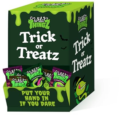 Wild Thingz Trick or Treatz Box, Mixed Flavour Organic & Low Sugar Natural Gummy Sweets, Vegan & Gluten Free Party Box - Perfect for Parties 25 g (Pack of 25)