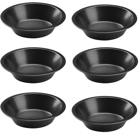 HINAYOSAN Moule à tarte en acier au carbone anti-adhésif de 12,7 cm pour tartes miniatures, quiches et desserts, robuste, passe au four, poêle de qualité restaurant