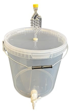 SILPLAST Set completo per la fermentazione da 20 l, set completo: secchio per gli ospiti con tubo di fermentazione e gomma di tenuta e rubinetto di scarico in plastica, secchio per birra o vino con