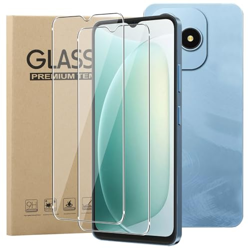 KZIOACSH 2 Pack Screen Protector for Blackview WAVE 9C/WAVE 8/OSCAL FLAT 2/FLAT 2C, Ultra Slim 9H Hardness HD Clear Oleo-phobic Coating Anti-Scratch Bubble Free Protective Tempered Glass Film
