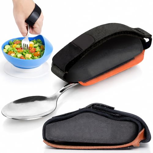 Vive 2 Pack Adaptive Utensil Strap Holder - Adjustable Hand Cuff for Holding Utensils - Parkinsons Aids for Living - Adaptive Equipment for Disabled Adults - Assistive Eating Device for Tremors Foam