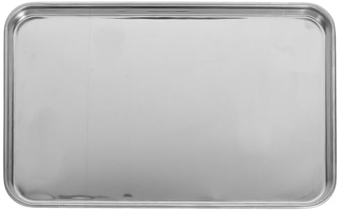 Amosfun Plateaux de Cuisson en Acier Inoxydable Lot de 4 Plats Carrés pour Barbecue et Repas Familiaux, Plateau Service la Cuisine Plaque Plancha pour Viande et Légumes Grillés