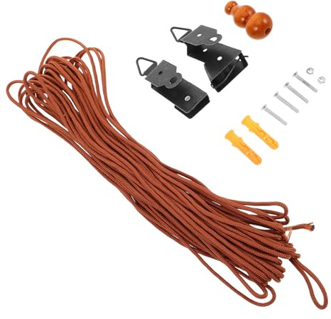 OUNONA Kit Completo de Elevación para Persianas Enrollables y Venecianas de Bambú Herrajes Metálicos y Sistema de Cuerda, Compatible Cortinas Retro para Uso en Ventanas Color Aleatorio