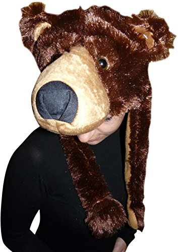 Ikumaal Bären-Mütze als Kostüm, F75, für Erwachsen-e Männer Frau-en, Grizzly Braun-Bär Kostüm-e Fasching Karneval Fasnacht Faschingskostüm-e Karnevalskostüm-e