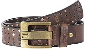 Redbridge Herren Gürtel Ledergürtel Breiter Nietengürtel Cowboy Western Nieten RB9101 (85, Braun (Brown))