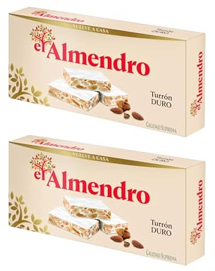 El Almendro, Turrón Duro de Almendra, Turrón Sin Gluten, Turrón Tradicional con Miel y Almendras Seleccionadas, Receta Tradicional, 250 g