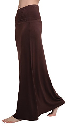 Urban GoCo Jupe Yoga de Femmes Élastique en Forme de Cocon À Taille Haute Longue Maxi Jupe De Large Ouverture Marron XL