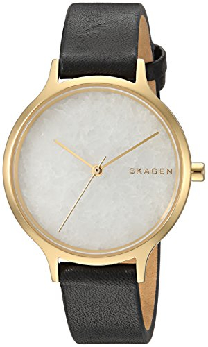 Skagen Damen Analog Quarz Uhr mit Leder Armband SKW2671
