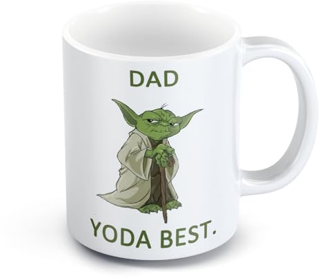 GrassVillage Funny Mugs for Dads – Dad Yoda Novelty Gift Mug – Humorous Father’s Day, Birthday, Xmas, Secret Santa Present for Dad, Grandpa, Father-in-Law, Uncle – 11oz Dishwasher Safe Mug
