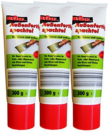 3 x Brücol Außenfertigspachtel 300g, Spachtel-Masse, Reparatur-Spachtel, Putz