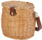 VERDELOOK | Cesto Portafunghi in Vimini con Coperchio e Tracolla, 33x23x35 cm, Cesta in Vimini per Funghi