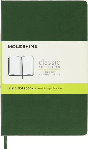 Moleskine Classic Carnet, Carnet avec Pages Blanches, Couverture Rigide et Fermeture Élastique, Couleur Vert Myrte, 192 Pages, Format Pocket 9 x 14 cm