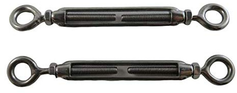 2 Pieces Stainless Steel (316) M4 (5/32) 4mm Turnbuckle Eye and Eye with Locknuts Marine Grade M4 Metric Thread