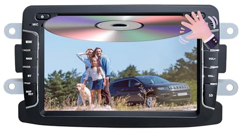 AWESAFE Radio Coche con Entrada CD/DVD 7 Pulgadas con Pantalla Táctil 2 DIN para Renault Dacia, Autoradio para Renault Dacia Duster/Sandero/Logan/Dokker/Lodgy/Captur/Symbol