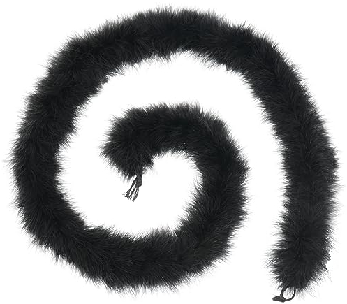 183 cm lange flauschige Marabu-Federboa für Frauen DIY Handwerk Heimdekoration 30 g, Schwarz, 183 cm Lange