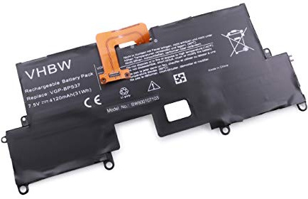vhbw Akku kompatibel mit Sony Vaio SVP112A17T, SVP112A19T, SVP112A1CL, SVP112A1CM Notebook (4120mAh, 7,5V, Li-Polymer)