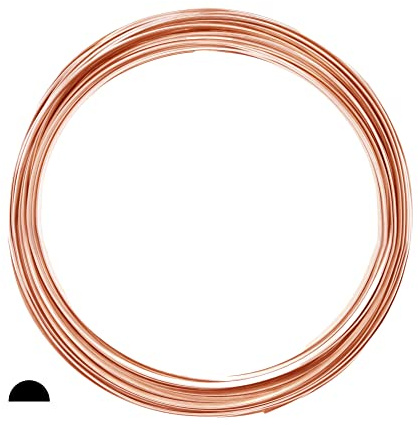 CRAFT WIRE 16 Gauge, 99.9% Pure Copper Wire (Half Round) Dead Soft CDA #110 Made in USA - 50FT by