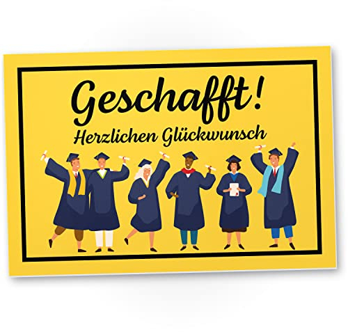 DankeDir! Finally Done - 30 x 20 cm Schild - Partydeko Master Studenten Geschenkidee Bachelor Geschenk Dekoration - Studienabschluss Abschluss Studium Deko Geschenk Glückwunschkarte Karte