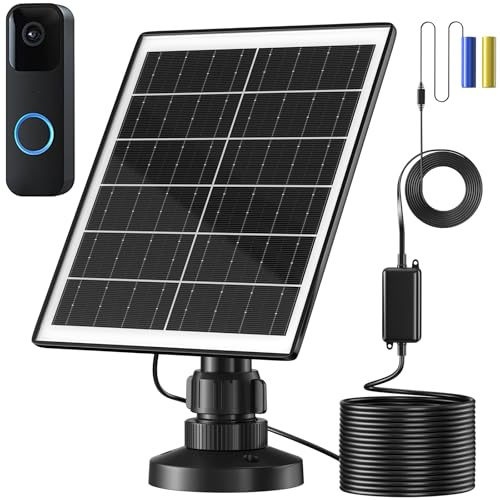 UYODM Solarpanel-Ladegerät, kompatibel mit Blink-Video-Türklingel/Blink Outdoor 4 (4.) / XT3 / XT2 / XT Cam, versorgt Ihre Türklingel oder Outdoor-Kamera kontinuierlich mit 30 m langem Kabel,