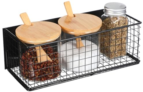 HEMOTON Magnetic Fridge Spice Holder Refrigerator Door Rack Kitchen Magnetic Storage Rack for Seasonings Tools and Snacks Organiser for Home Hotel Bathroom 9.65 X 3.94 X 3.15 in 1 Pack