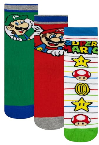 Super Mario Calzini Calze Bambino | Calzini Ragazzi Mario | 24-40cm