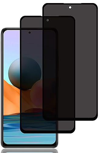 Protector Pantalla de Privacidad para Xiaomi Redmi Note 10 Pro [2 Piezas] | Cristal Vidrio Templado Antiespia,Dureza 9H,Anti-Rasguños,Huellas Dactilares libre,Sin Burbujas,Anti-Espía Protector Pantalla