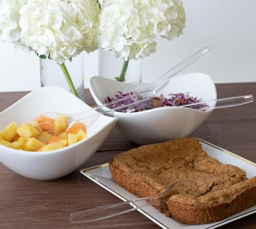 Transparentes wiederverwendbares Servierutensilien-Set (3 Stück) – eleganter Löffel, Messer, Gabel und Göffel – perfekt für Partys, Veranstaltungen und den täglichen Gebrauch [3er-Set]