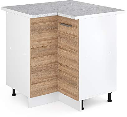 Vicco Eckschrank für Hausrat R-Line, Sonoma, 75.6 cm mit Tür, mit Arbeitsplatte, zur Aufbewahrung von Haushaltsutensilien und Vorräten