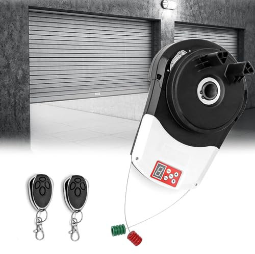 Hydravex Motor De Abridor De Puerta Enrollable AutomáTico con 2 Mandos A Distancia, Motor De Puerta Enrollable De Garaje, Abridor De Puerta, Persiana Enrollable, Motor Incorporado